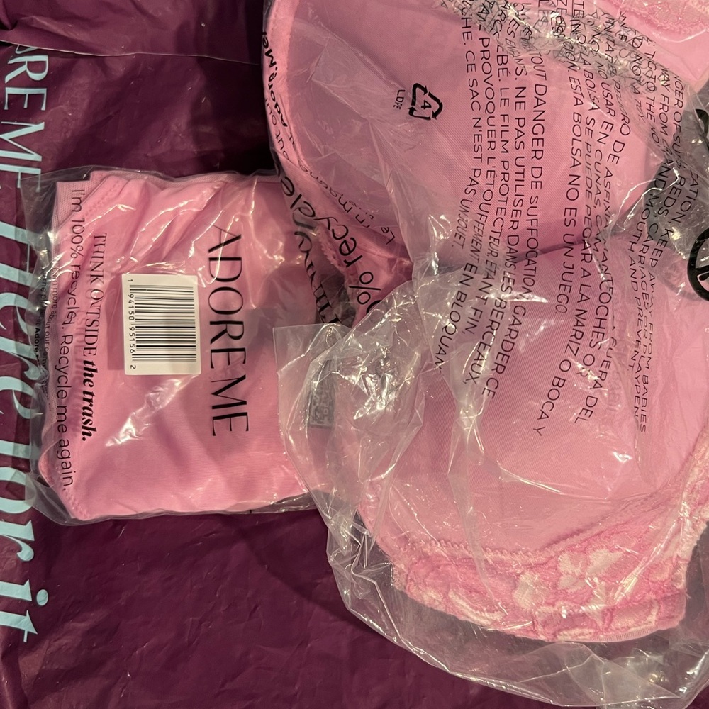 Adore Me Pink Lingerie Set